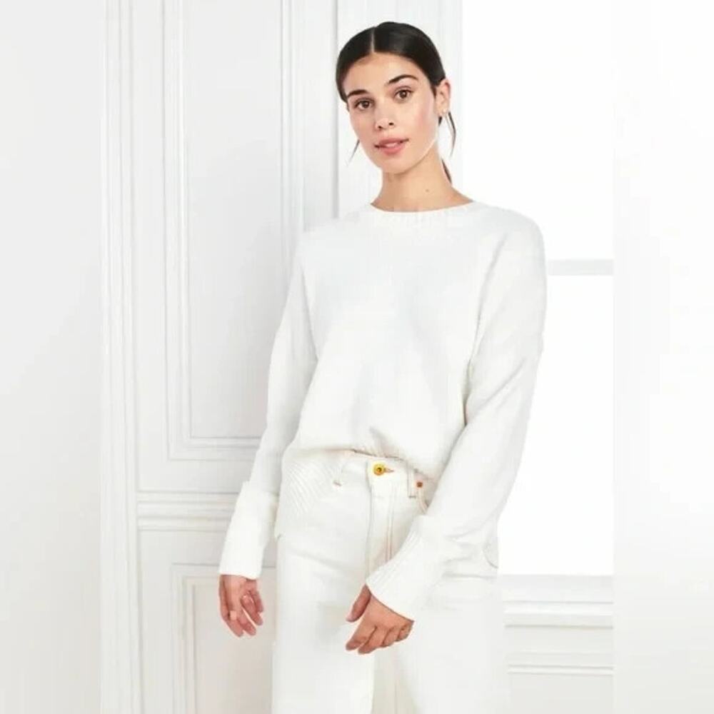 Quince Women's White Crew Neck Sweater